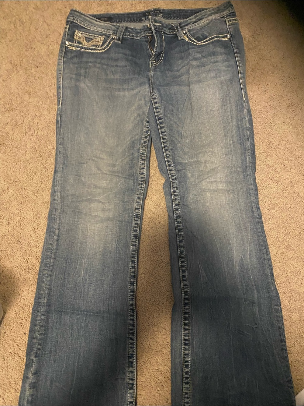 Vigoss Medium Wash Bootcut Jeans - Blue